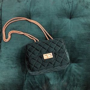 Velvet green bag